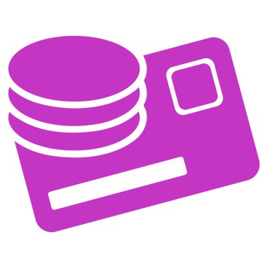 Kredi kartı ve para düz simgesi