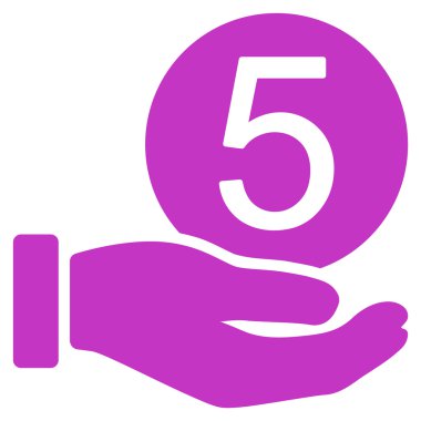 Beş sent ödeme düz simgesi