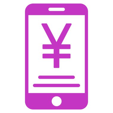 Yen mobil ödeme düz simgesi
