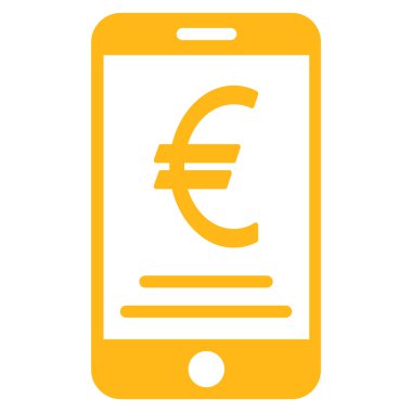 Euro mobil ödeme düz simgesi