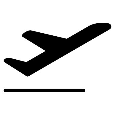 Uçak kalkış düz simgesi
