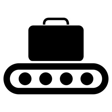 Bagaj konveyör düz simgesi