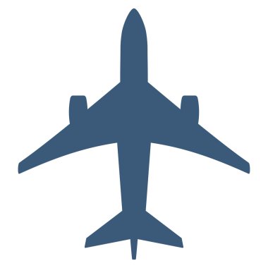 Jet uçağı düz simgesi