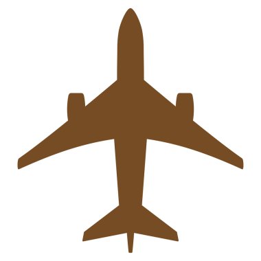 Jet uçağı düz simgesi