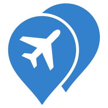 Havaalanı Haritası İşaretleyicileri Düz Simge