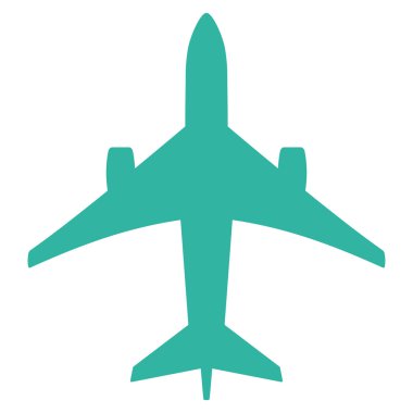 Jet uçağı düz simgesi