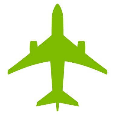 Jet uçağı düz simgesi