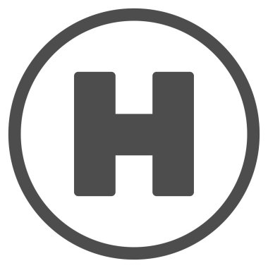 Helikopter iniş düz simgesi