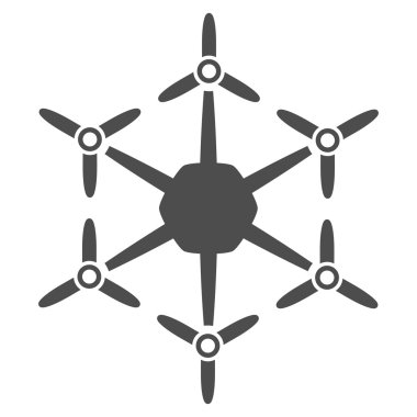 Hexacopter düz simgesi