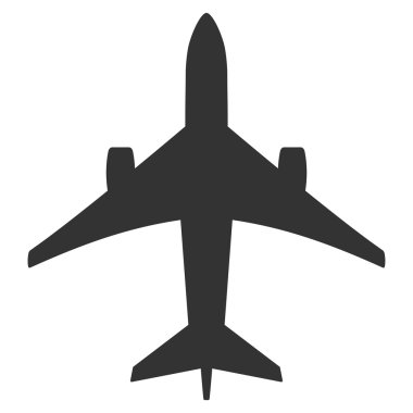 Jet uçağı düz simgesi