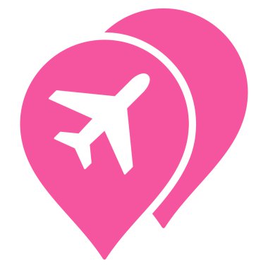 Havaalanı Haritası İşaretleyicileri Düz Simge