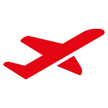 Uçak kalkış düz simgesi