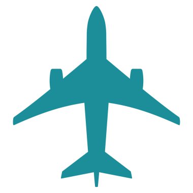 Jet uçağı düz simgesi