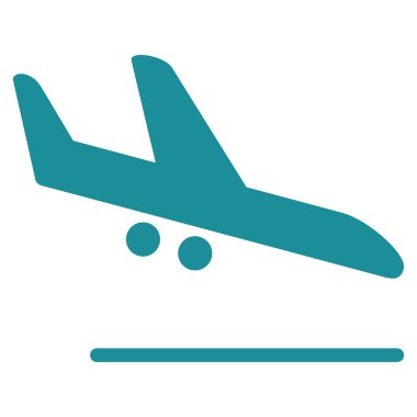 Aiplane iniş düz simgesi