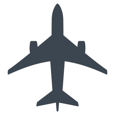 Jet uçağı düz simgesi