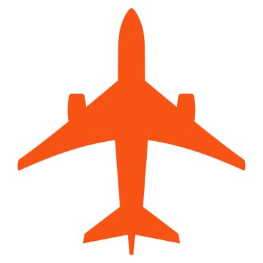 Jet uçağı düz simgesi