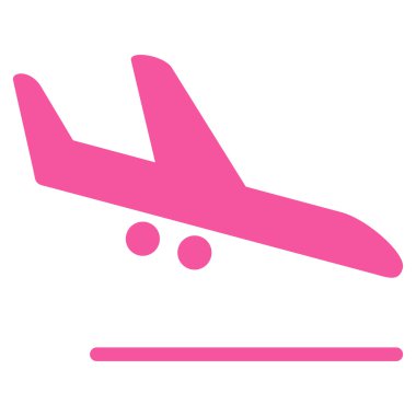 Aiplane iniş düz simgesi