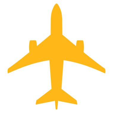 Jet uçağı düz simgesi