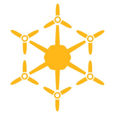 Hexacopter düz simgesi