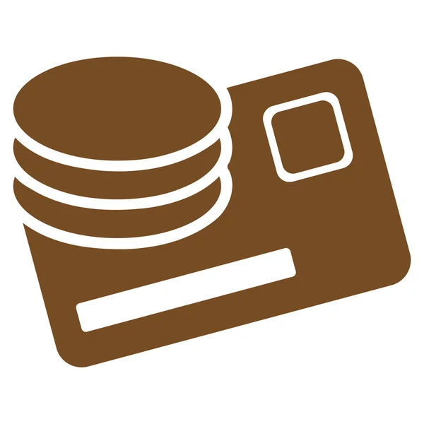 Kreditkarte und Münzen flach Symbol — Stockvektor