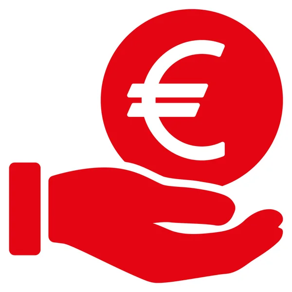 Ikon Pembayaran Flat Euro Coin - Stok Vektor