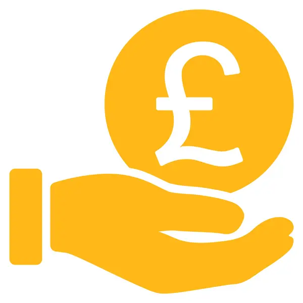 British Pound Coin Payment Flat Icon — Stock Vector
