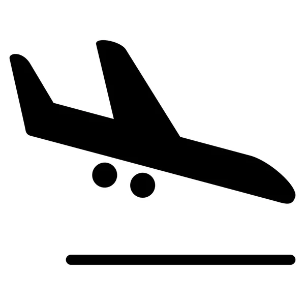 Aiplane Landing Flat Icono — Archivo Imágenes Vectoriales