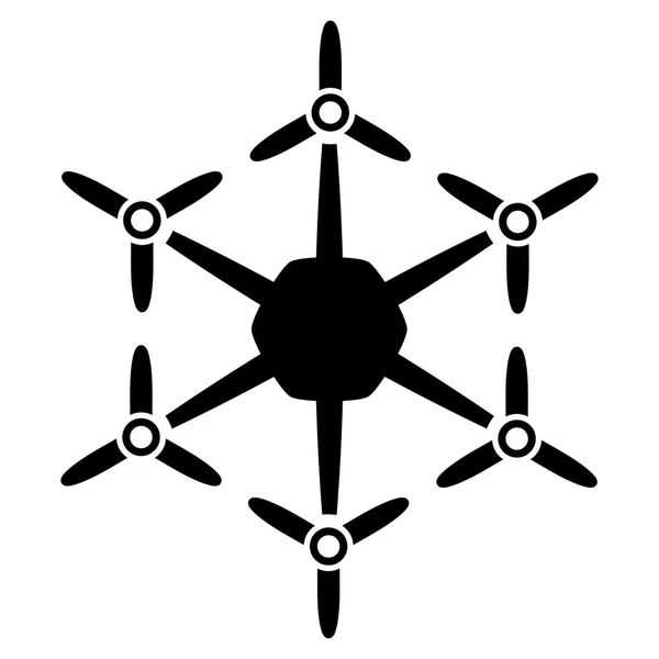 Hexacopter Flat Icon — Stock Vector