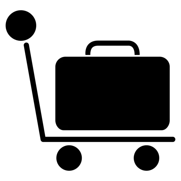 Trolley αποσκευών επίπεδη εικονίδιο — Διανυσματικό Αρχείο