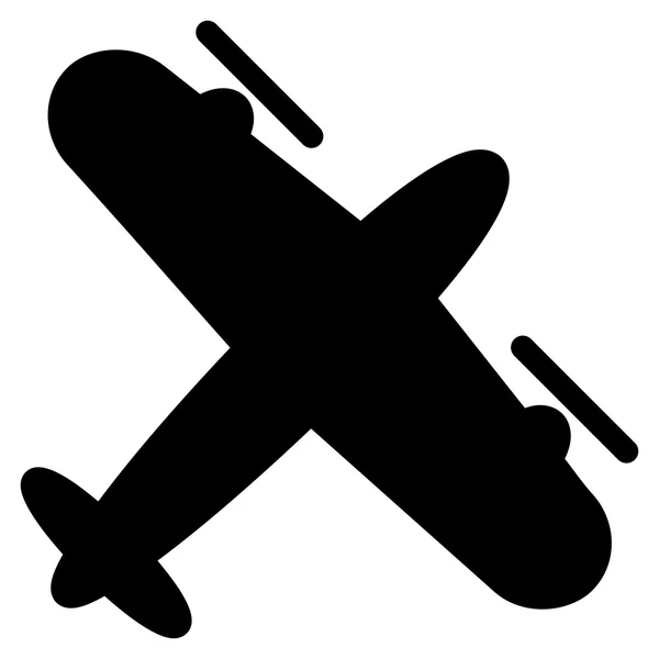 Hélice avião plana ícone — Vetor de Stock