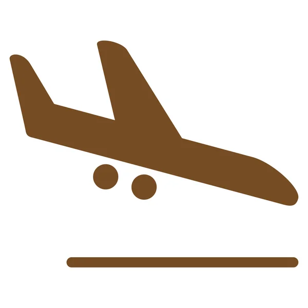 Aiplane Landing Flat Icono — Vector de stock