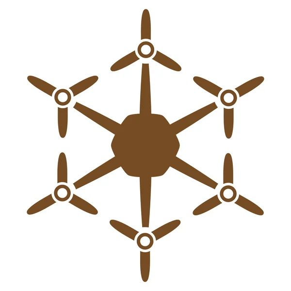Гексакоптерская плоская икона — стоковый вектор