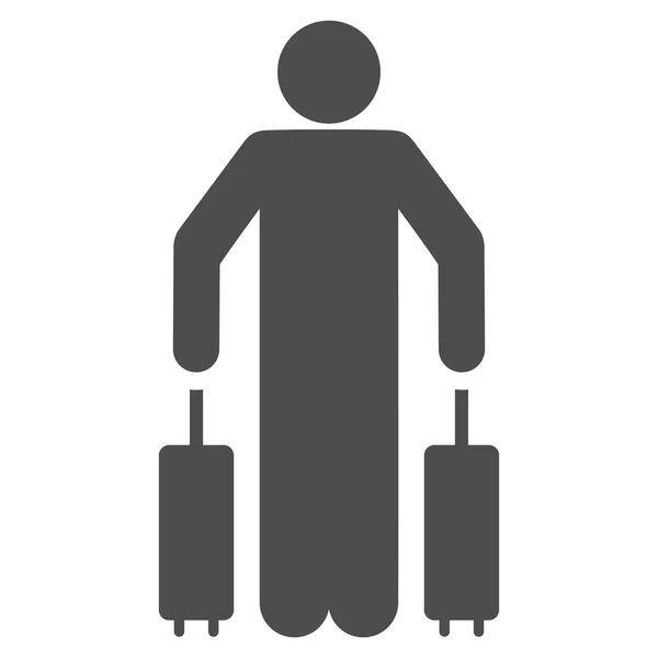 Luggage Penumpang Ikon Datar - Stok Vektor