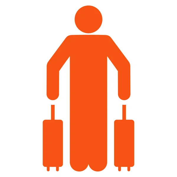 Pasażerski Bagaż ikona płaski — Wektor stockowy