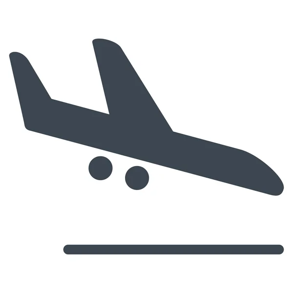 Avião desembarque ícone plana — Vetor de Stock