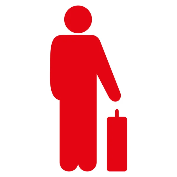 Pasażerski Bagaż ikona płaski — Wektor stockowy