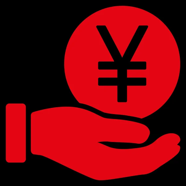 Yen munt betaling platte pictogram — Stockvector