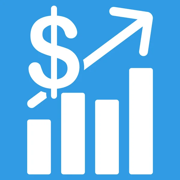 Crescita vendite Icona piatta — Vettoriale Stock
