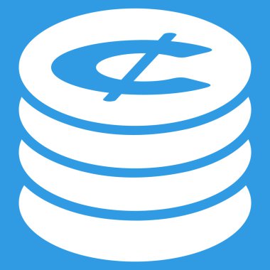 Cent sikke düz simgesi