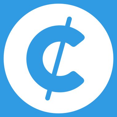 Cent sikke düz simgesi