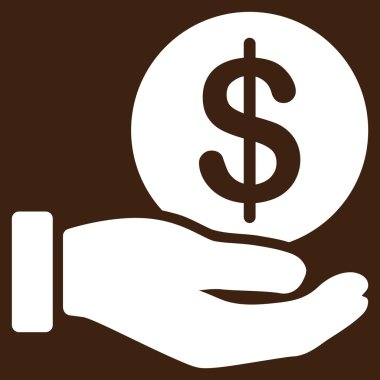 Doları para ödeme düz simgesi