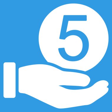 Beş sent ödeme düz simgesi