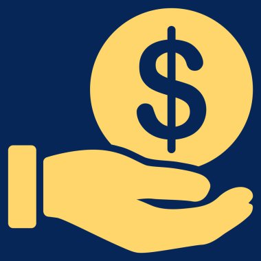 Doları para ödeme düz simgesi