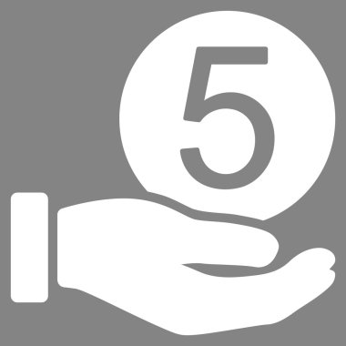 Beş sent ödeme düz simgesi