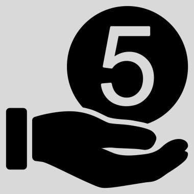 Beş sent ödeme düz simgesi