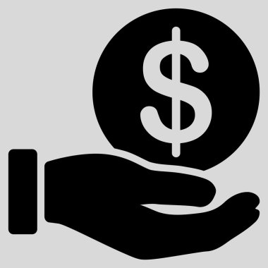 Doları para ödeme düz simgesi