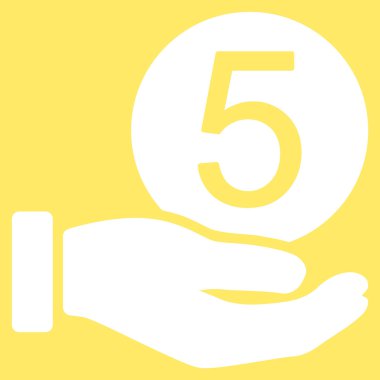 Beş sent ödeme düz simgesi