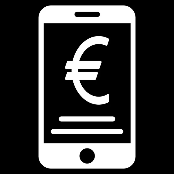 Euro Mobile Payment tasainen kuvake — vektorikuva