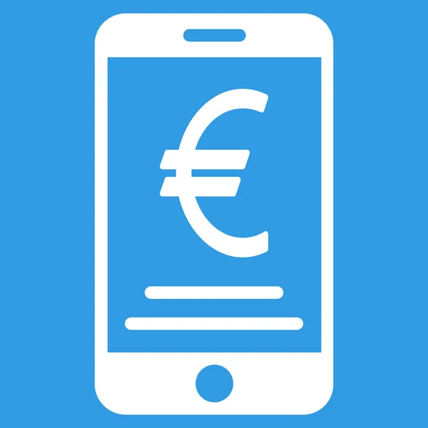 Euro mobiele betaling platte pictogram — Stockvector