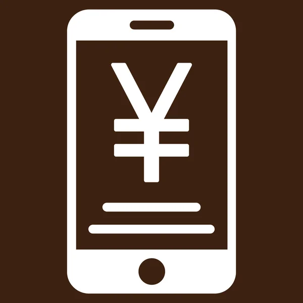 Плоская икона мобильных платежей йен — стоковый вектор